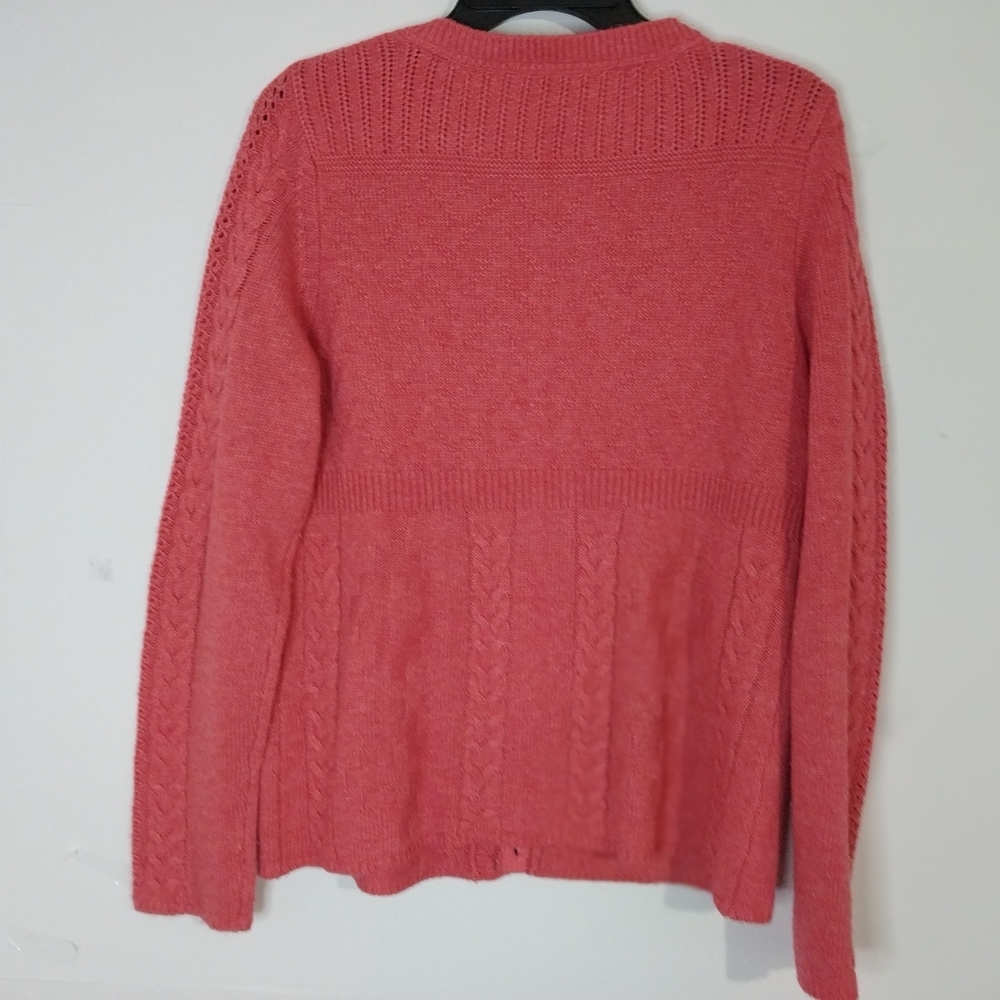 Sundance Medium Coral Button-Up Cardigan Sweater Viscose,Wool,Alpaca,Nylon - Picture 3 of 12